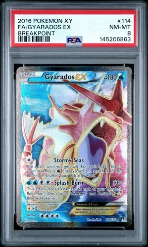 Pokémon TCG 2016 XY Breakpoint Full Art Gyarados ex #114 PSA 8 Near Mint-Mint