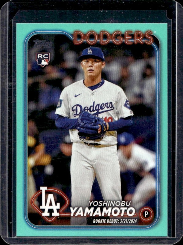 2024 Topps Update Yoshinobu Yamamoto RC Aqua Rookie #US149 Dodgers