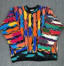 Vintage Coogi Cuggi 3D Knit Sweater Mens Medium Bright Colors Wool Australia