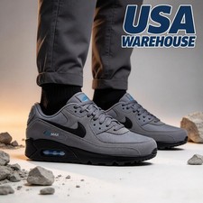 Nike Air Max 90 Men Shoe DO6706-002 / Smoke Grey / Black / Photo Blue