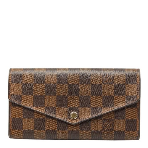 Louis Vuitton Damier Portefeuille Sarah Long Wallet Brown PVC Leather Women Pre-