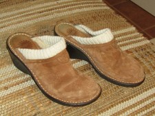 UGG Gael Clog Suede Shearling Shoes Womens Size 7 Brown 1934