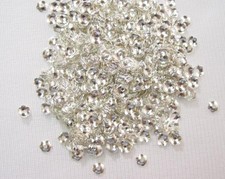 1000 Silver Scalloped Edge Bead Caps Beadcaps 4MM