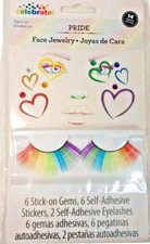 Rainbow Eyelashes and Stick on Gems New Halloween Costume Accessory