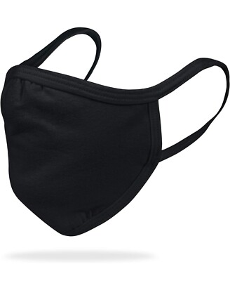 Gildan Adult Reusable 2-Layer Black Cotton Face Mask  (24 Masks)
