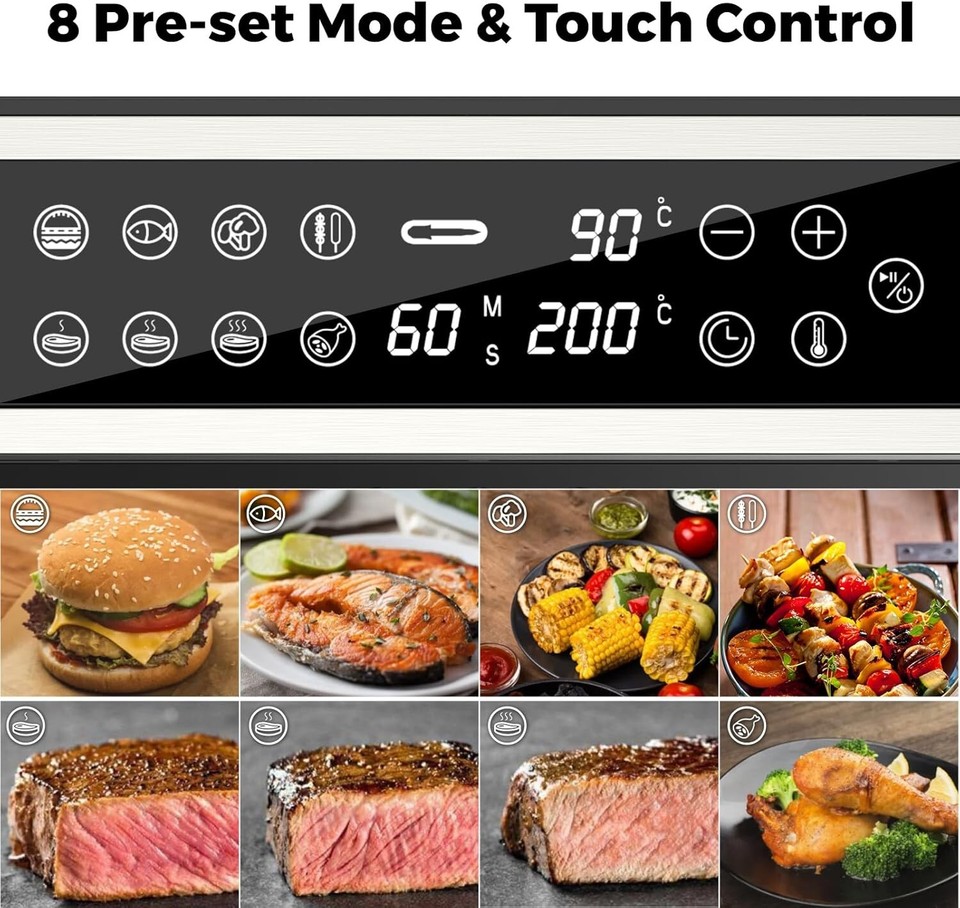 Electric Grill Indoor Grill Machine NonStick Plates For Home, Kitchen