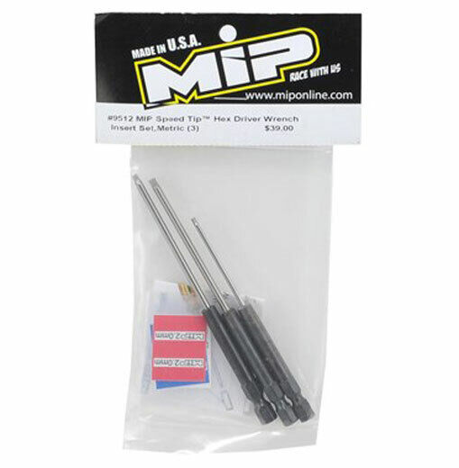 MIP 9512 Tip Hex Driver Wrench Insert Set Metric (3) 1.5mm 2.0mm 2.5mm