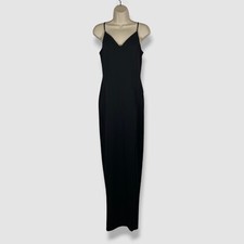 Xscape Women's Black Scuba Crepe Pleated V-Neck Sleeveless Gown Dress Size 4