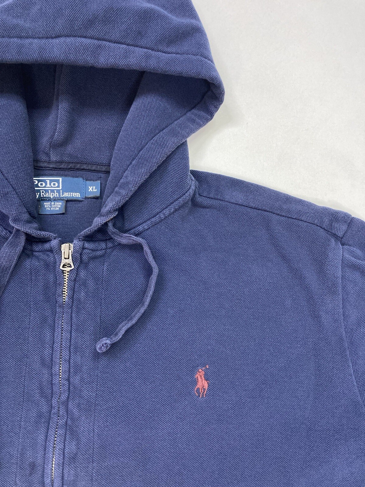 Polo Ralph Lauren Full Zip Felpa con Cappuccio Uomo XL Blu Pony Marrone Rosso
