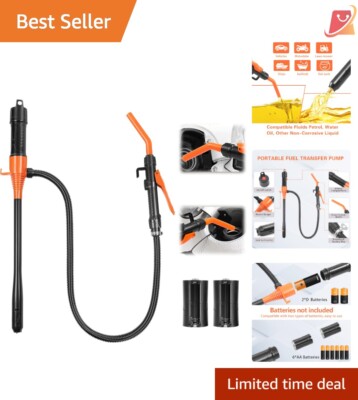 Portable Battery Fuel Transfer Pump, Universal Fit, Efficient Siphoning Tool