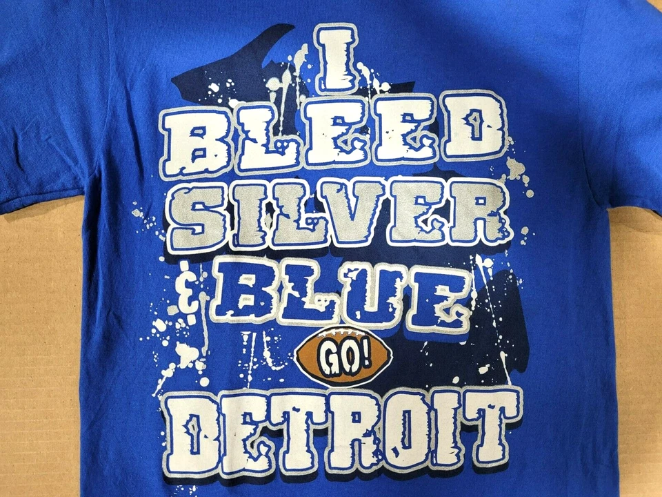 Camiseta I Bleed PLATA Y AZUL Go Detroit - Para Hombre Talla: XL, Nueva Foto 2 de 3