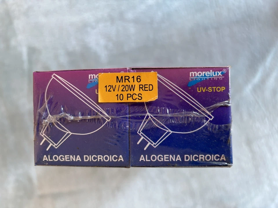Pack of 10 Morelux Dichroic MR16 BAB/C 12V-20W 36degrees RED - Image 2 of 4