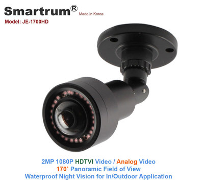170˚ FoV Panoramic Outdoor IR Bullet Camera/2.4MP 1080P/HDTVI/CVBS Video Output