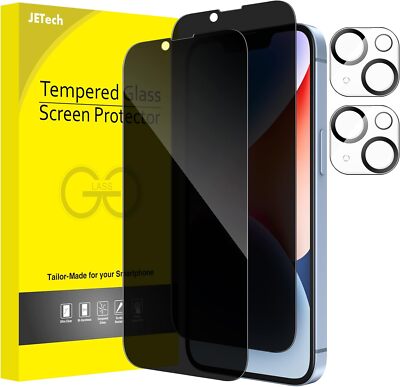 JETech Sichtschutz Full Screen für iPhone 14 6,1 Zoll mit Kameraschutz Anti-Spy
