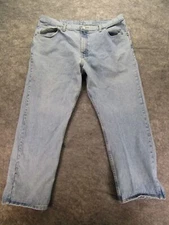 Wrangler Jeans Mens 42x30 Relaxed fit Straight Leg Blue Denim vintage stonewash