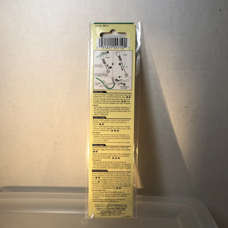 Clover Embroidery Stitching Tool Needle Threaders 2 In Package - Image 4 of 4