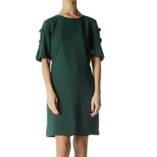 Vince Camuto Women’s Green Short Sleeve Shift Dress with Bows Size 4