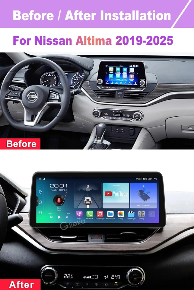 12.3 inch Screen Android Car Radio For Nissan Altima 2019-2025 CarPlay Head Unit - Image 2 of 4