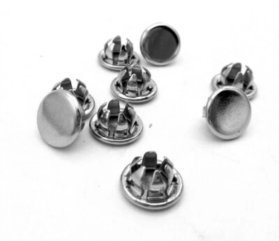 FASTENER DEPOT Round Nickel Plated Steel Caps For 1/4" Hole Push In Pipe All Weather Marine Use