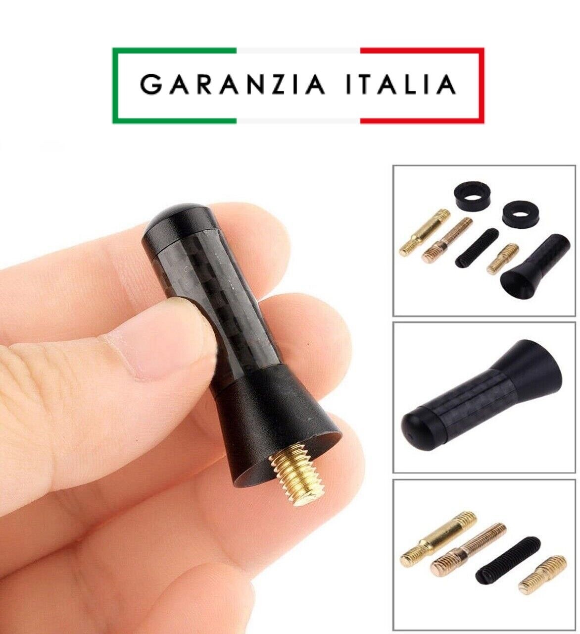 🔥 MINI Antenna Auto Corta universale autoradio Fibra di Carbonio 3,5CM 🔥