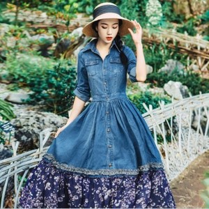 denim gown