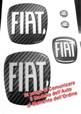 KIT STEMMI FIAT 500-PUNTO-BRAVO  ADESIVO 3D RESINATO TUNING CARBONIO CARBON LOOK