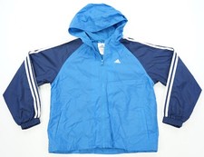 Rare VTG ADIDAS Spell Out Trefoil Striped Sleeves Color Block Jacket 2000s YTH L