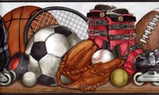 Sports Balls Wallpaper Border Kids Sport Shelf Basketball Baseball Football