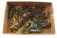 Vintage Plastic  Metal Toy Army Soldiers  Vehicles