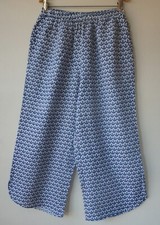 FLAX Designs Linen Pants Shirttail Floods M NWOT NAVY Regalia
