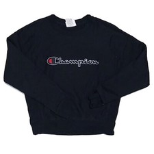 Vintage Champion Black Crewneck Reverse Weave Spell Out Made In Usa Size small