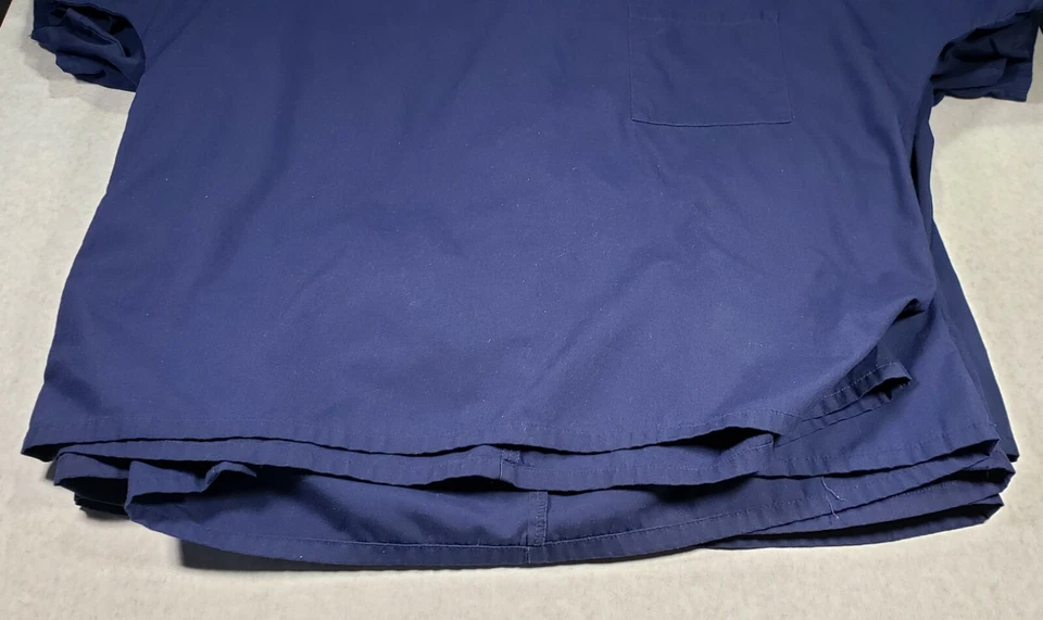 Lot of 6 Unisex Simply Basic Dark Blue Size L Scrub Top. - Image 2 of 4