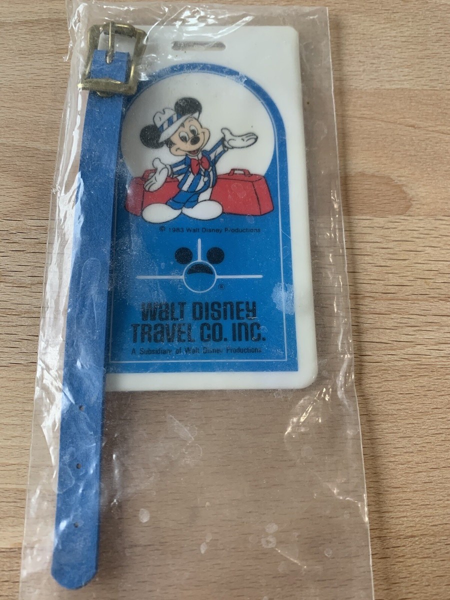 The Walt Disney Company ネームタグ Vintage 1983 Disney Luggage Tag Walt Productions Travel Co Mickey