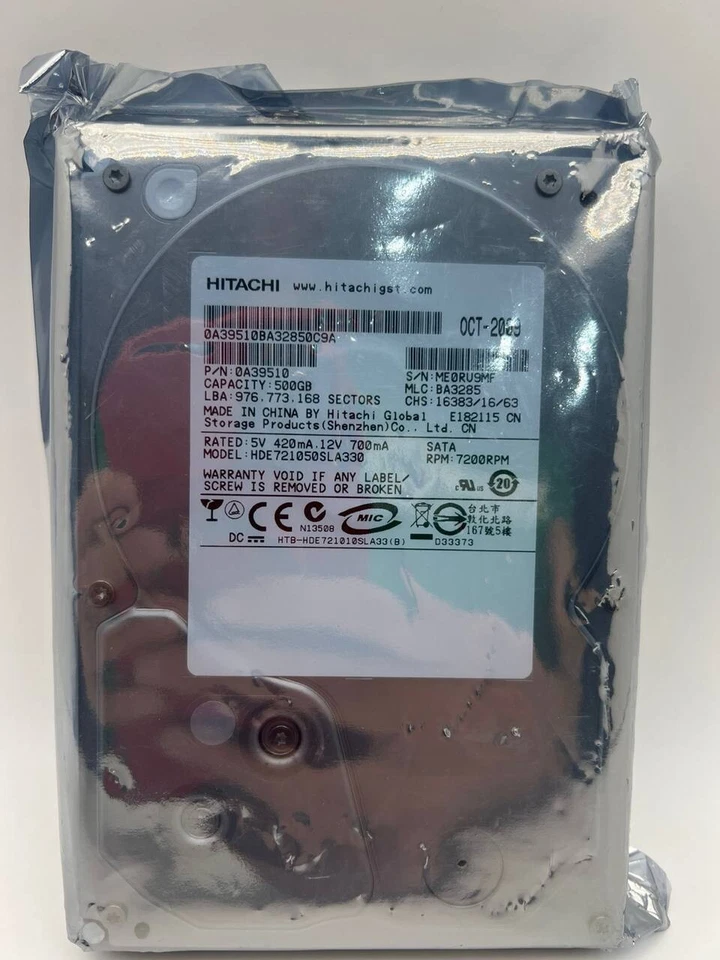 Hitachi Deskstar 500GB 3.5" SATA HDD 7200RPM 32MB Cache HDE721050SLA330 - Image 4 of 4