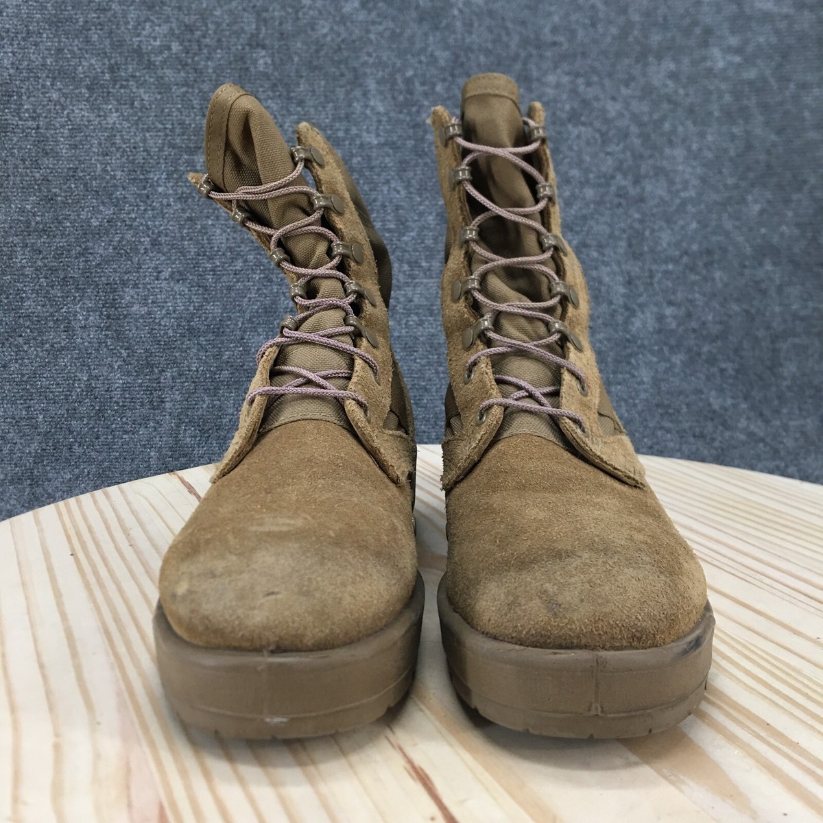 Vibram Boots Mens 5 Wide Hot Weather Army Combat Taupe Lace 