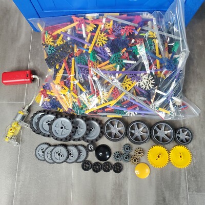 K'NEX Assorted PeicesLot & Large Vintage Blue Hard Storage