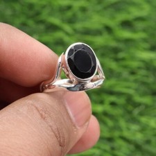 Black Onyx Ring 925 Sterling Silver Handmade Ring Valentine's Day Gift For Girls