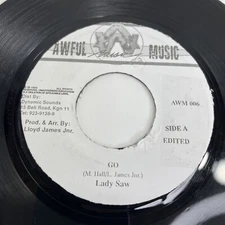RARE! Lady Saw, Go (Vinyl Record, 45rpm, 7", 1999) Jamaica Pressing AWM 006