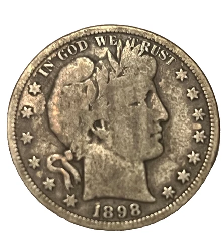 1898-s  barber Half dollar ,  VG , Scarce date