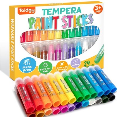 Toidgy Tempera Paint Sticks, 24 Classic 0.04 Ounce (Pack of 24), 24 color 