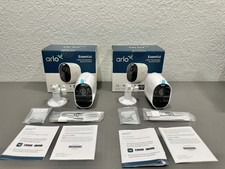 2 Arlo Essential 1 Wire-Free Spotlight Security Cameras 1080HD VMC2030-100NAS