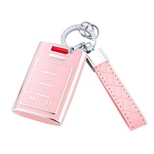 Key Fob Cover with Keychain for Cadillac Escalade SRX CTS ATS XTS DTS STS 200...