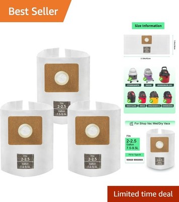 Efficient 3 PCS Type B Vacuum Bags for 2-2.5 Gallon Cleaners - Easy Disposable