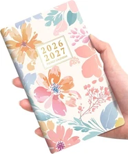 SUNEE Pocket Calendar 2026-2027 - Two Year Monthly Planner 3.5x6, Floral 