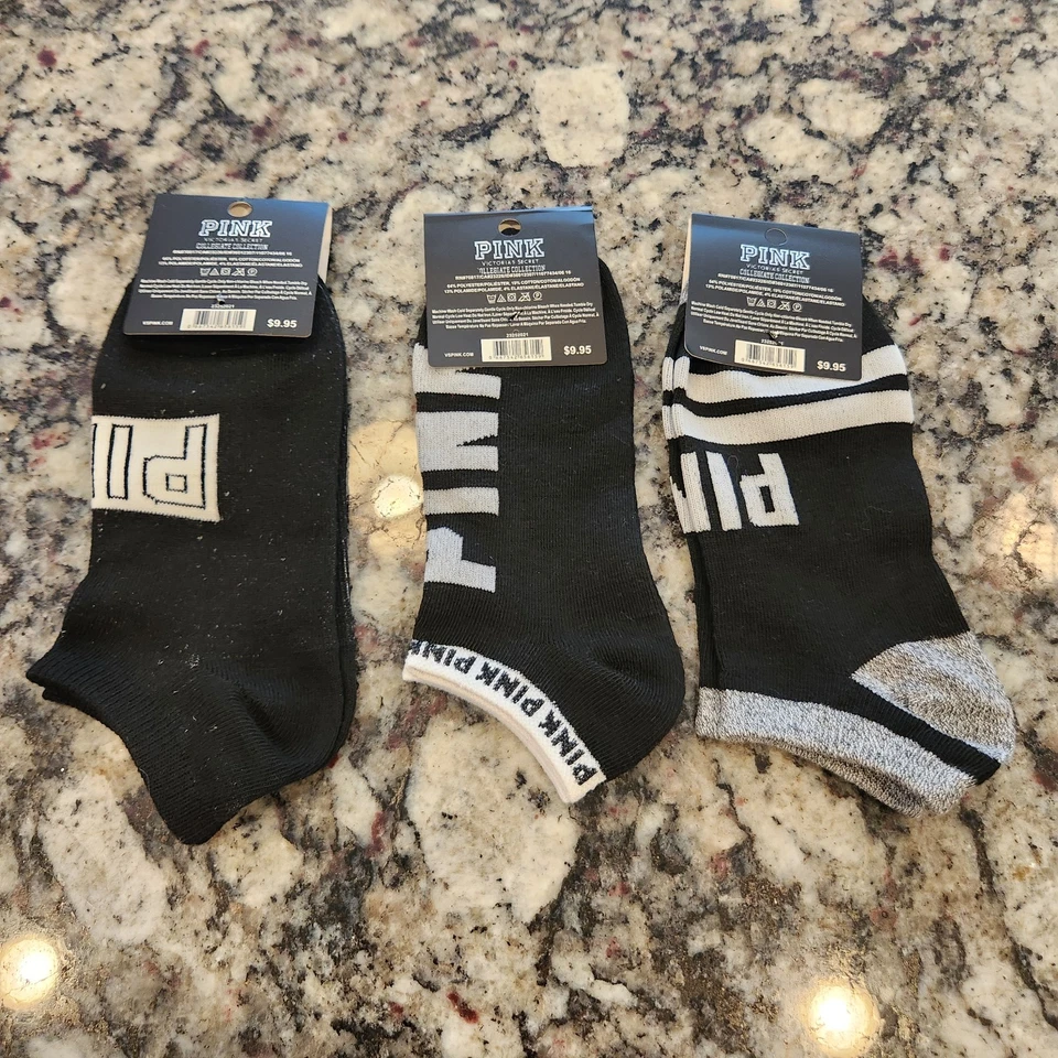 Calcetines Victoria's Secret Collegiate Collection Crew - 3 pares nuevos con etiquetas Foto 2 de 4