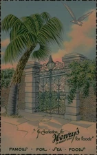 Sword Gate Charleston Curteich Postcard In Charleston It's Henry's 54 Market St