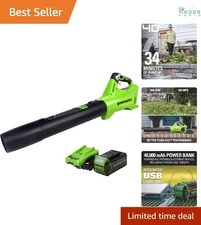 40V Cordless Axial Leaf Blower 120 MPH 450 CFM Includes Battery Charger