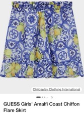 NWT GUESS Blue Girls' 7-16 Chiffon Flare-Fit Skirt