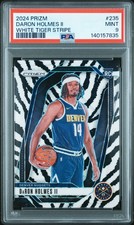 2024 PANINI PRIZM WHITE TIGER STRIPE #235 DARON HOLMES II PSA 9