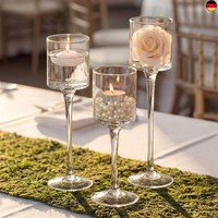Nuptio Teelichthalter 3 StüCk Glas Kerzenhalter FüR Teelicht &Amp; S